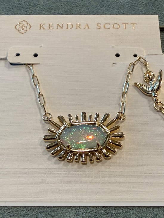 Kendra Scott Jewelry - Kendra Scott | Elisa | Gold Plated Sunburst & Blue Opal Pendant Necklace